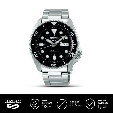 Seiko 5 Sports Automatic Jam Tangan Pria - Silver [SRPD55K1] Silver Black