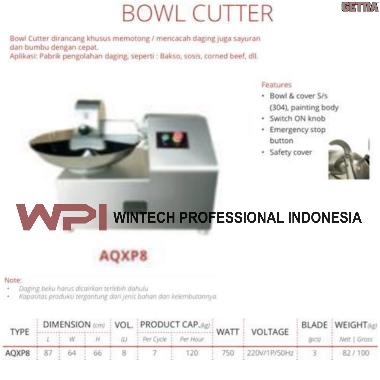 Getra AQXP8 Bowl Cutter - Mesin Untuk Memotong Daging Skala Besar - Mixer Adonan Bakso Mesin Giling Bakso - Kapasitas 8 Liter AQXP-8 AQXP 8