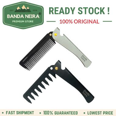 The Mason Steel Folding Comb / Sisir Lipat by Banda Neira Grooming - NARROW TEETH Black