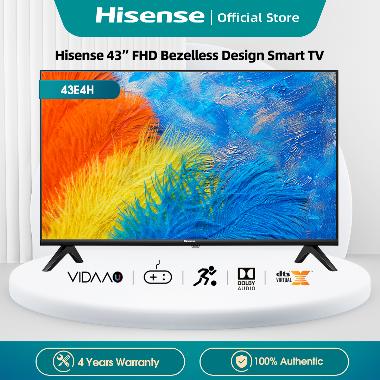 Hisense 43 inch FHD VIDAA Smart TV-Bezellless Design-Dolby Audio-USB-HDMI- Clean View-Master Pro (Model 43E4H) Hitam