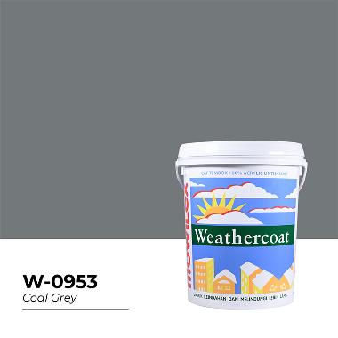 Mowilex Weathercoat Cat Tembok Eksterior [20 L] READY MIX Coal Grey -