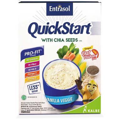 Promo Harga Entrasol QuickStart Sereal Vanila Veggie per 5 sachet 30 gr - Blibli