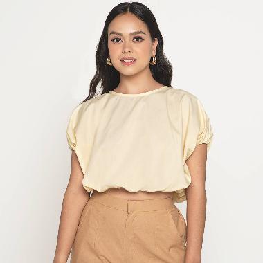 9 to 12 Balloon Top Atasan Balon Crop Wanita - Kuning Pastel Butter