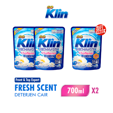 Promo Harga So Klin Biomatic Liquid Detergent +Softener Front Load 700 ml - Blibli