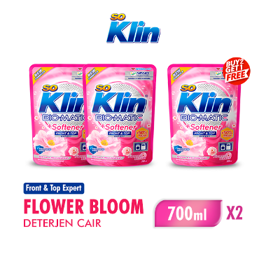 Promo Harga So Klin Biomatic Liquid Detergent +Softener Front Load 700 ml - Blibli