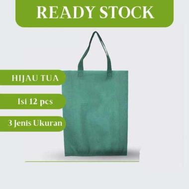 TAS SPUNBOND HIJAU TUA TAS SPONBOND/ TAS PROMOSI/ TAS TENTENG/ TAS SPUNBOND POLOS/ TAS SABLON 25x35x8