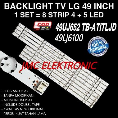 BACKLIGHT TV LG 49UJ652T 49LJ6100 49UJ652 LAMPU LED LG 49 INCH