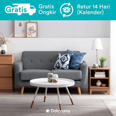 Dekoruma Hara Sofa 2 Seater (Kursi Sofa Minimalis Modern Ruang Tamu 2 Dudukan) Abu Abu Jawa dan Bali