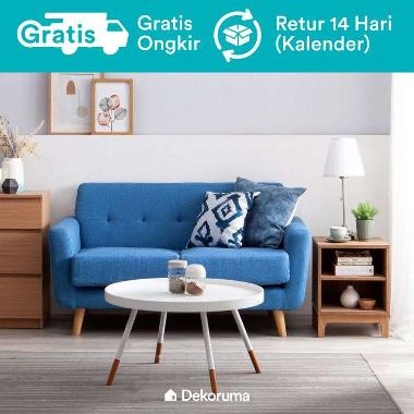 Dekoruma Hara Sofa 2 Seater (Kursi Sofa Minimalis Modern Ruang Tamu 2 Dudukan) Biru Sulawesi