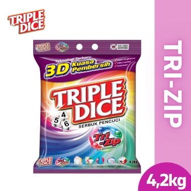 Triple Dice Detergent Powder Tri Zip Floral Detergent Bubuk [4.2 Kg]