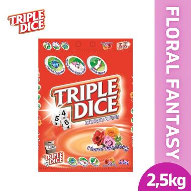 Triple Dice Detergent Powder Floral Fantasy Detergent Bubuk [2.5 Kg]