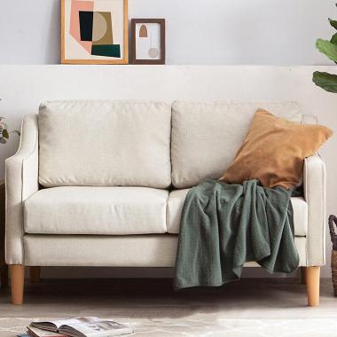 Dekoruma Eito Kursi Sofa Ruang Tamu Minimalis 2 Seater Krem  JABODETABEK