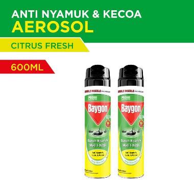 Promo Harga Baygon Insektisida Spray Citrus Fresh 600 ml - Blibli