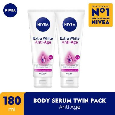 Promo Harga Nivea Body Serum Extra White Anti Age 180 ml - Blibli