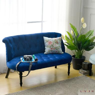 LIVIEN Sofa - Sofa Ruang Tamu - Sofa Minimalis - Sofa Murah - Sofa 2 Seater - Jessie Blue Sofa biru 