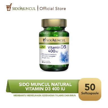 SIDOMUNCUL Natural Vitamin D3 400 IU Soft Capsule 50 Kapsul