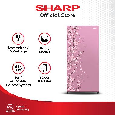 SHARP SJ-N182D SH/SB/SP Kulkas 1 Pintu Kirei Sakura Series [166L/157L] Pink