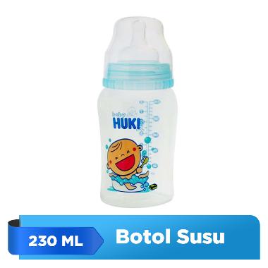 Huki Botol Susu PP Wide Neck Reguler Nipple - Random [230 mL]