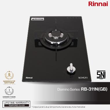 RINNAI RB-311N(GB) Kompor Gas Tanam 1 Tungku (Built In Hob) Domino Series - Glass Black