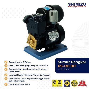 SHIMIZU PS-130 BIT Pompa Air Otomatis Sumur Dangkal (Automatic Water Pump) 125 Watt