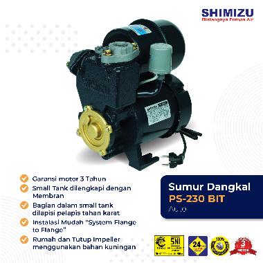 SHIMIZU PS-230 BIT Automatic Water Jet Pump / Pompa Air Otomatis Sumur Dangkal 200 Watt
