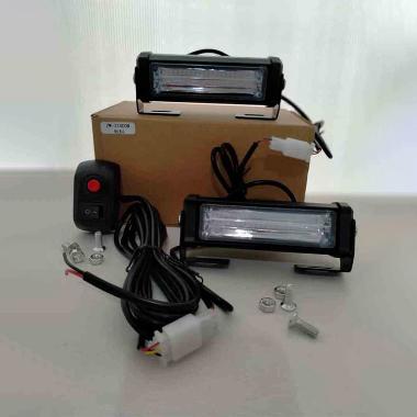 OEM Lampu LED Grill Strobo Motor Mobil COB SIrine Polisi Patwal [8 Mode]