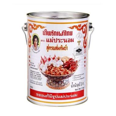 MAEPRANOM Chilli in oil for tom yum MaePranom Thailand Bahan Makanan [3 Kg]