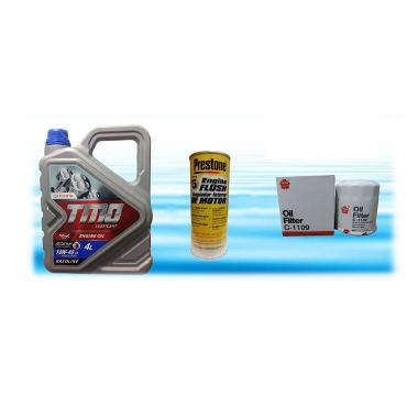 Paket Ganti Oli TOYOTA COROLLA & TOYOTA SOLUNA & TOYOTA STARLET - TMO 10W-40 API SN 4 Liter & Flush 