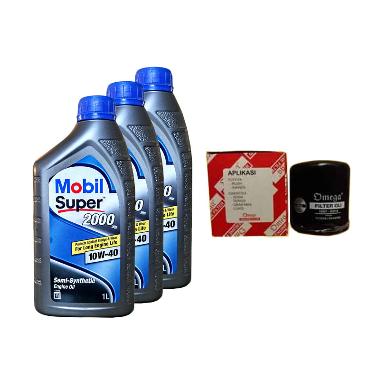 Paket Bundling Oli MOBIL 1 SUPER 10W-40 - 3 Liter & Filter Oli TOYOTA AGYA & TOYOTA CALYA - DAIHATSU