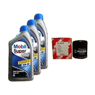 Paket Bundling Oli MOBIL 1 SUPER 5W-30 - 3 Liter & Filter Oli TOYOTA AGYA & TOYOTA CALYA - DAIHATSU