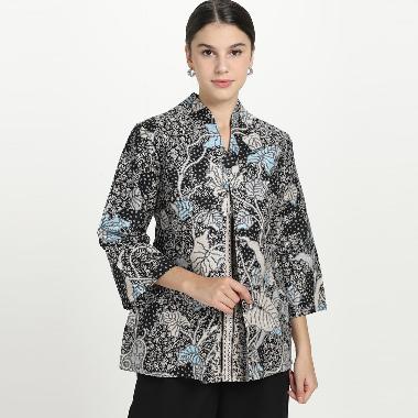 Batik Arjunaweda Blouse Batik Daun Waru 18A184072 Wanita - Hitam S Hitam