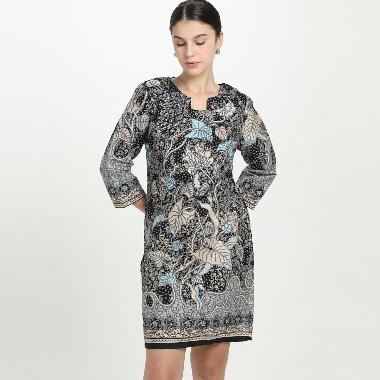 Batik Arjunaweda Tunik Batik Daun Waru 22126022 Wanita - Hitam XL Hitam