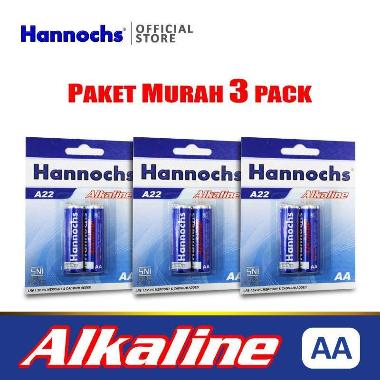 Hannochs Alkaline AA/A2 Battery [2 Pcs/ Paket 3 Pack] baterai