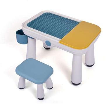 Parklon Square Building Block Table (FREE Blocks) - Blue blue