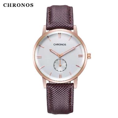 CHRONOS NORDIC Jam tangan analog pria Luxury watch arloji pria - FREE BOX   WHITE BROWN