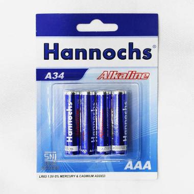 Hannochs Alkaline AAA/A3 Baterai [4 pcs] baterai