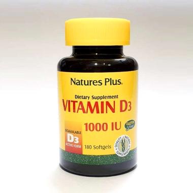 Natures Plus Vitamin D3 1000 IU 180 Softgels ORI USA