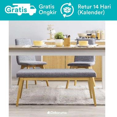 Dekoruma Fuji Kursi Panjang Kayu Sofa Bench Minimalis Scandinavian abu