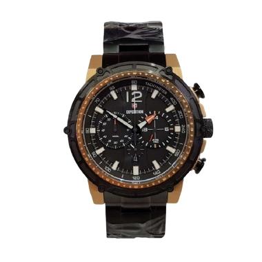 Expedition Jam Tangan Pria E6716M Chronograph Stainless Steel Black Rosegold