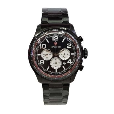 Expedition Jam Tangan Pria E6728M Chronograph Black Stainless Steel BLACK