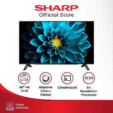SHARP 4T-C60DK1X 4K Ultra-HDR Android TV with Google Assistant [60 Inch]