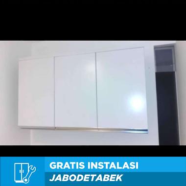 RAK PIRING LEMARI DAPUR KITCHENSET ATAS PUTIH GLOSSY HANDLE ALUMINIUM Multicolor