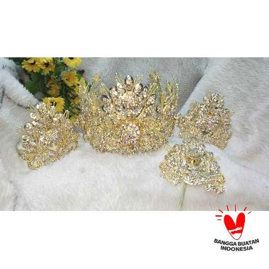 Mahkota Siger Sunda Ciki Daun Akar Wangi Crystal Aksesories Pengantin gold dan silver