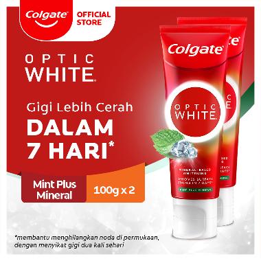 Colgate Optic White Mint Plus Pasta Gigi [100 g] x 2 Pcs --