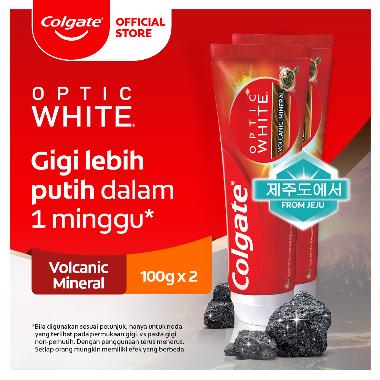 Colgate Optic White Volcanic Mineral Pasta Gigi [100 g] - Twinpack --