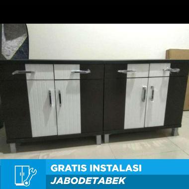 Pabrik Furniture Paketan Meja Dapur Kitchenset Bawah 4 Pintu[Uk. 158 cm] Multicolor