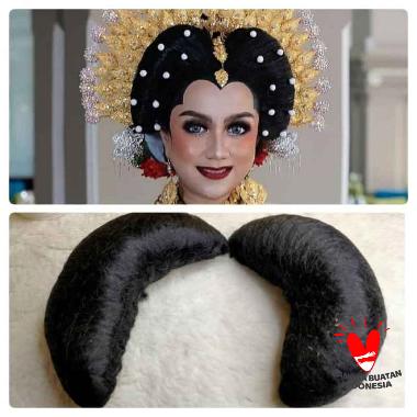 Subal Bugis Sabit Sanggul Rambut Palsu hitam