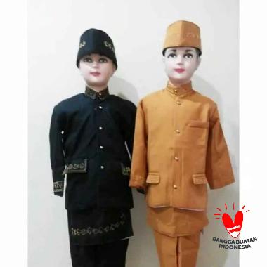 Basofi Anak Setelan Kostum Adat Sunda Celana Sarung Peci Murah Semua Ukuran Aneka warna