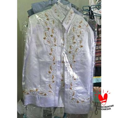 Basofi Sunda Payet Sarung Peci Set putih L