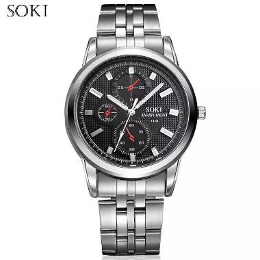 SOKI NEPTUNE - Jam tangan pria arloji pria business sporty men's watch - FREE BOX BLACK